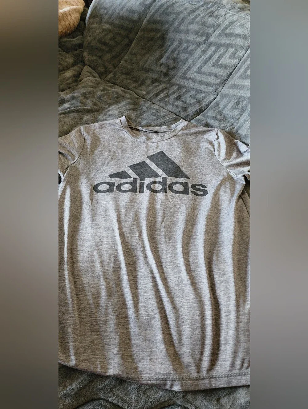 adidas Heather Gray Short Sleeve Logo Tee